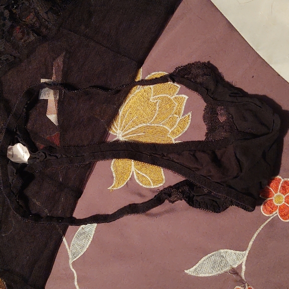 Victoria's Secret Black Mesh Sequin Embellished Set S - Picture 13 of 13